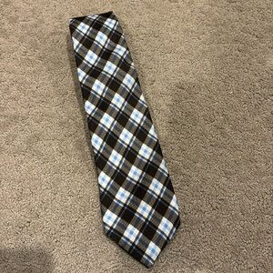 Men’s Sarar plaid tie Brown and Blue